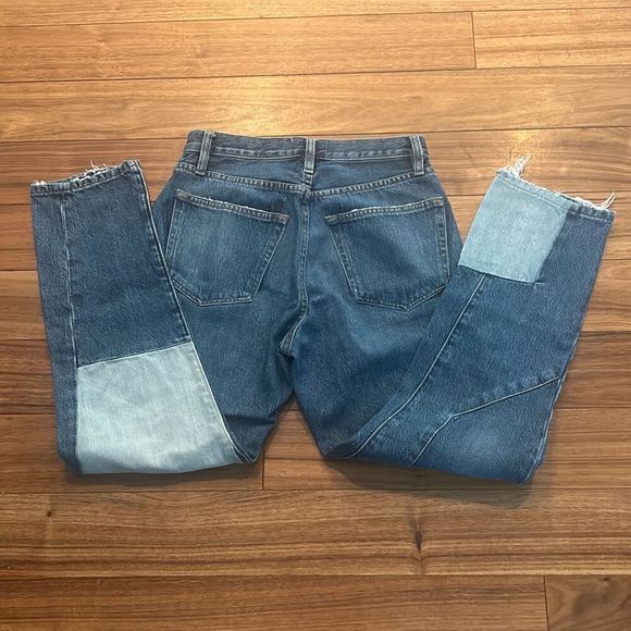 FRAME LE original patchwork denim jeans. Straight ankle length jeans - Picture 9 of 9